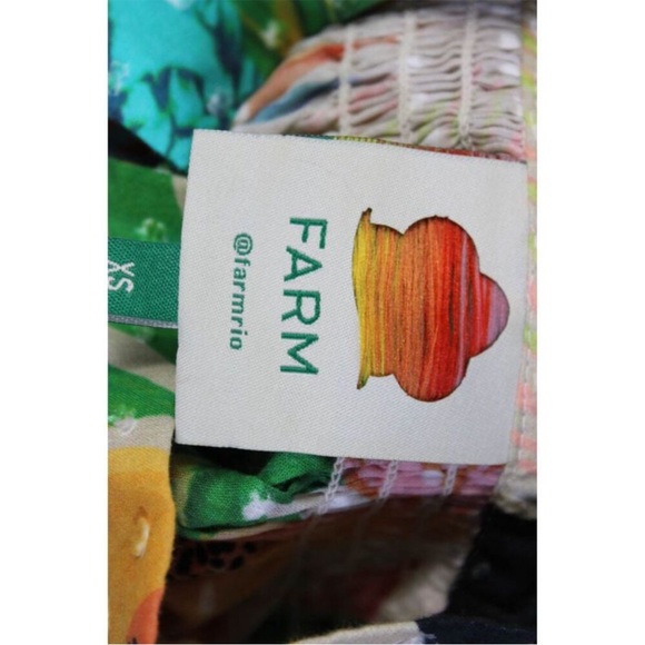 Farm Rio Womens Tropical Print Swiss Dot Blouse Multi Colored Size Extra Small - Picture 4 of 6